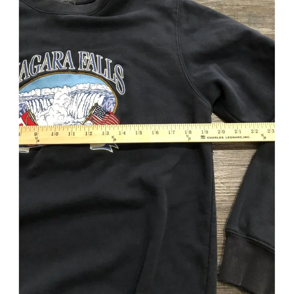 John Galt Adult Medium Niagara Falls Canada Embroidered Sweatshirt Blue - Picture 4 of 5